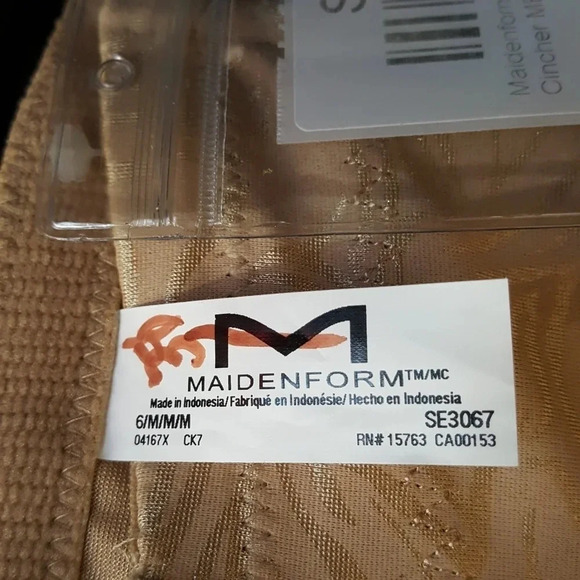 MEDIUM Maidenform SE3067 Jacquard Satin Waist‎ Cincher Nude  Excellent Pre-owned - Picture 6 of 6